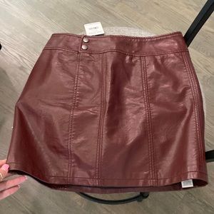 Free People Leather Skirt